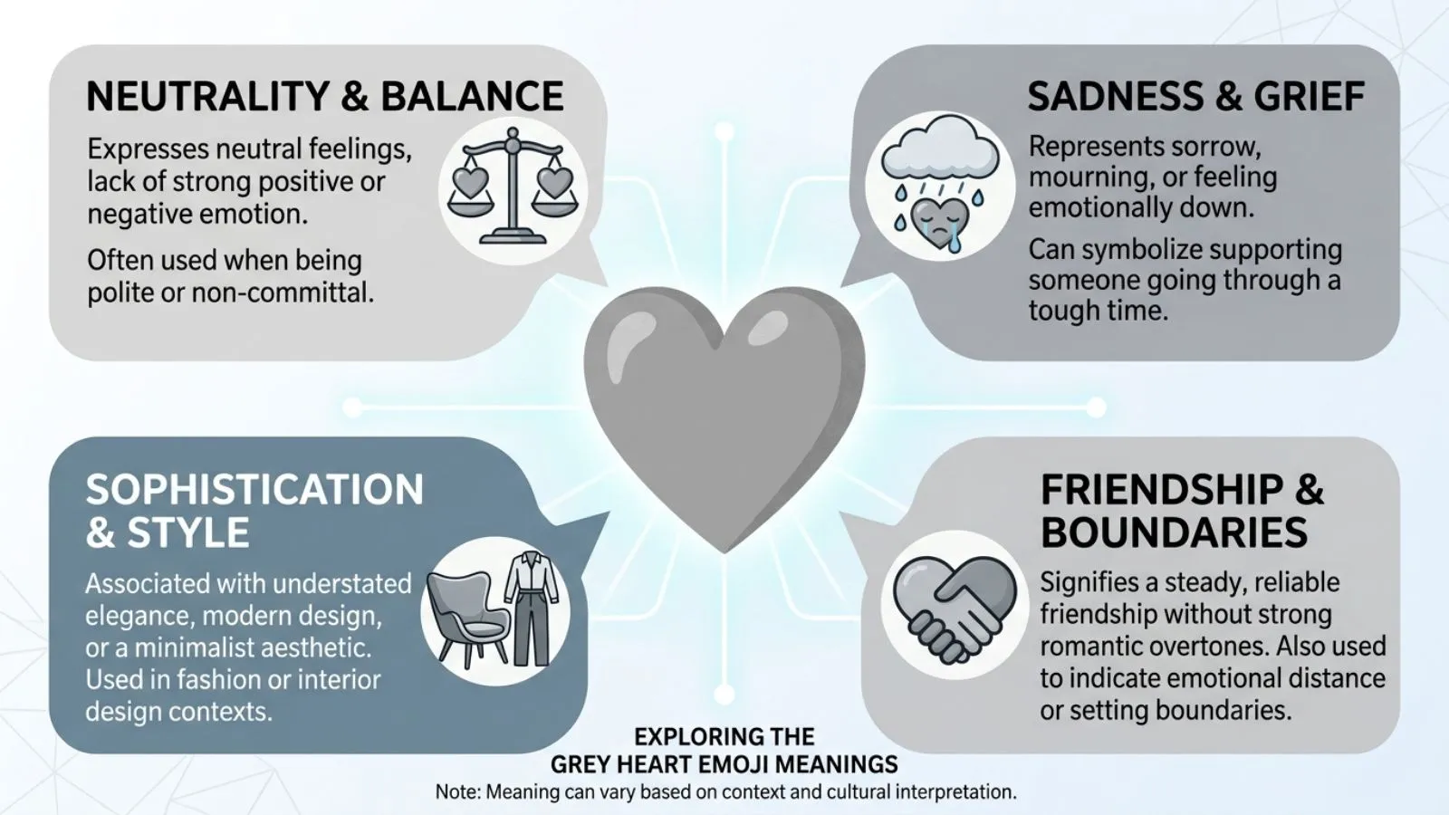 Grey Heart Emoji Meaning