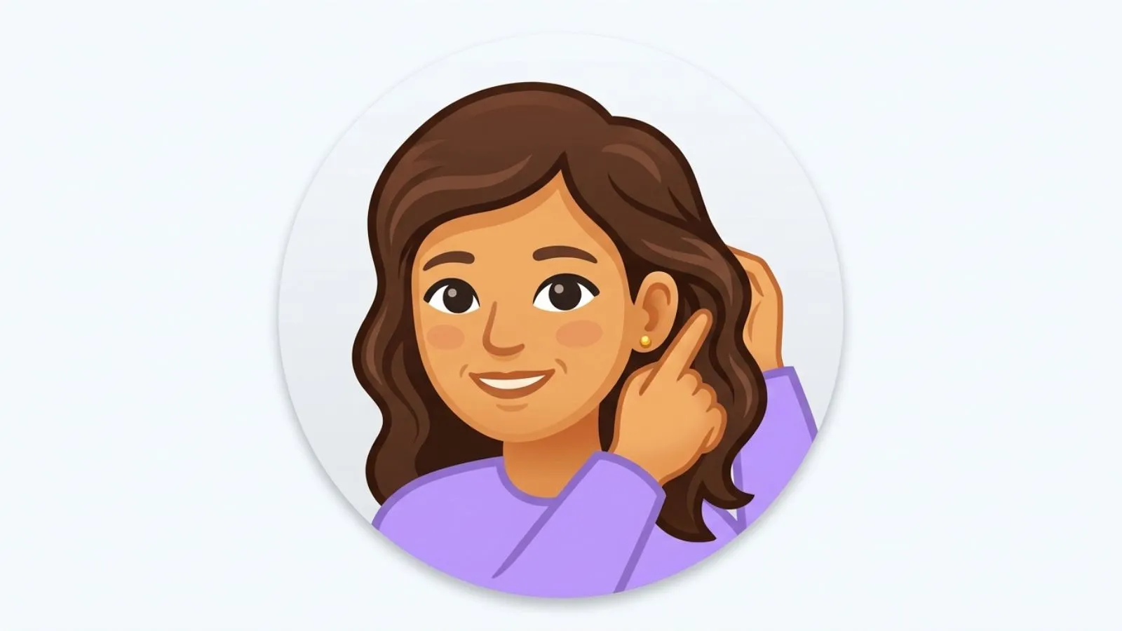 Hair Behind Ear Emoji
