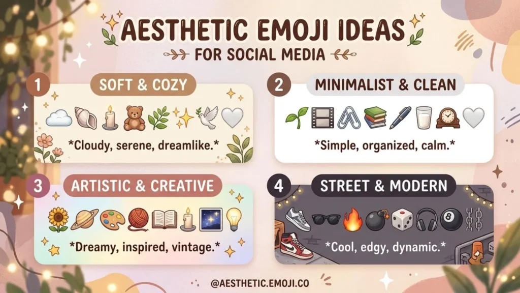 Aesthetic emoji ideas for social media