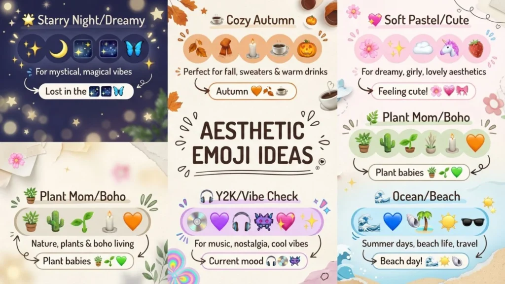 Aesthetic emoji ideas for social media