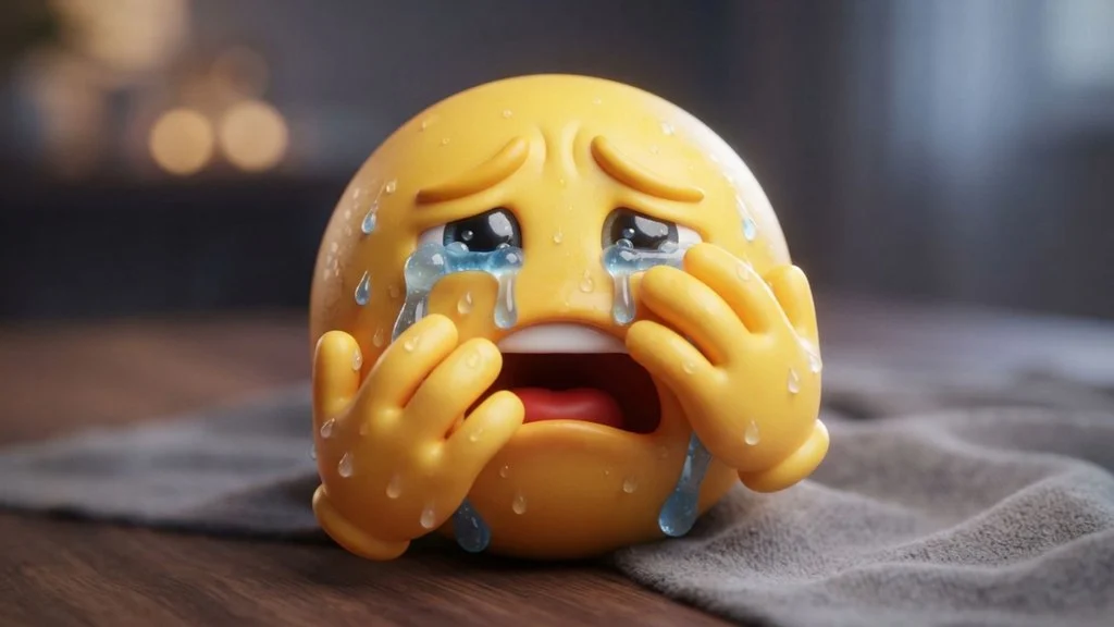 Crying Emoji With Hands Mean