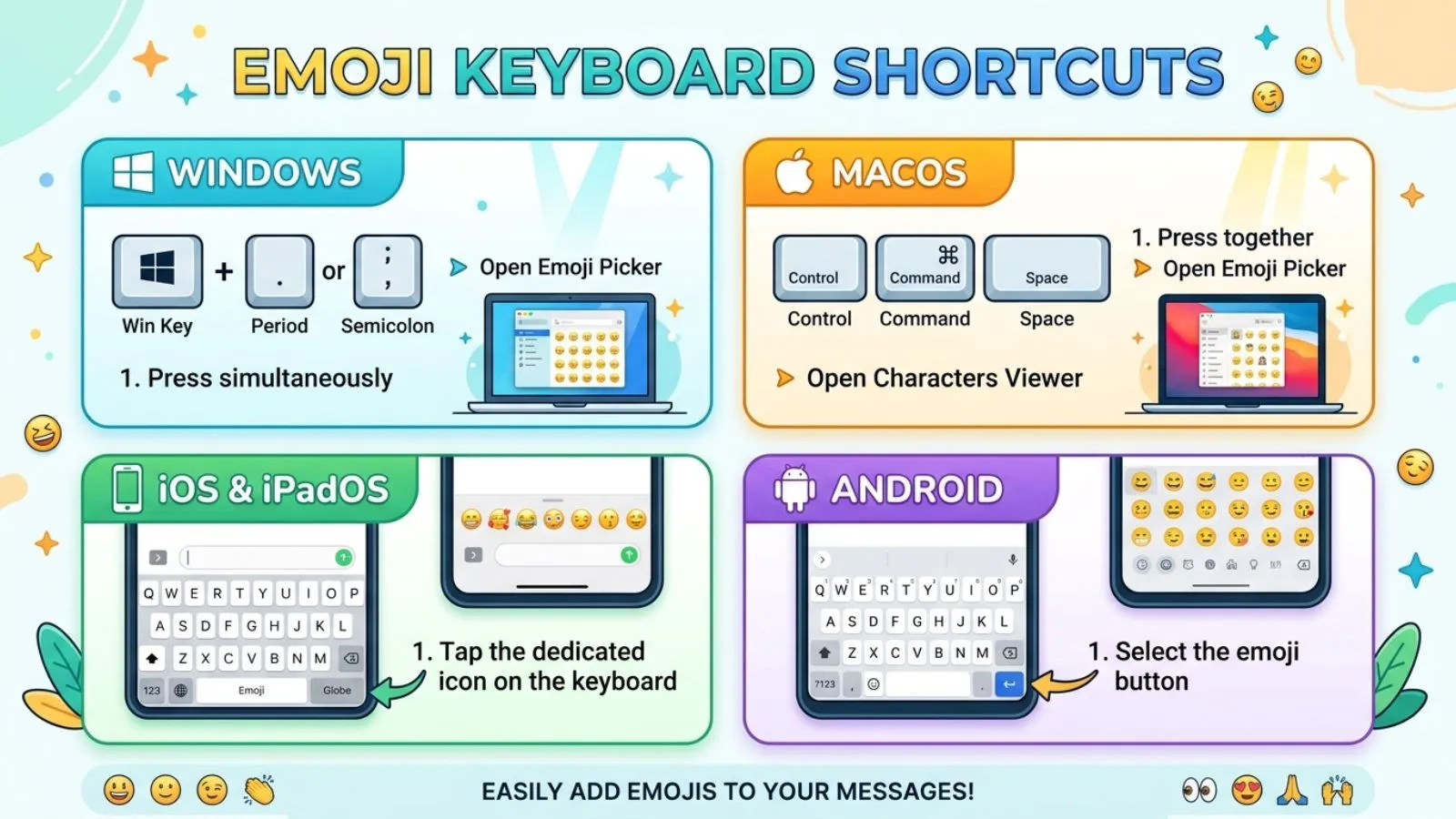 Emoji Keyboard Shortcuts