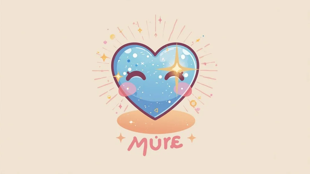 Heart Blue Emoji Face