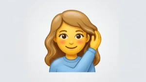 Tucking Hair Behind Ear Meme Emoji