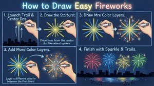How to Draw Fireworks Easy 