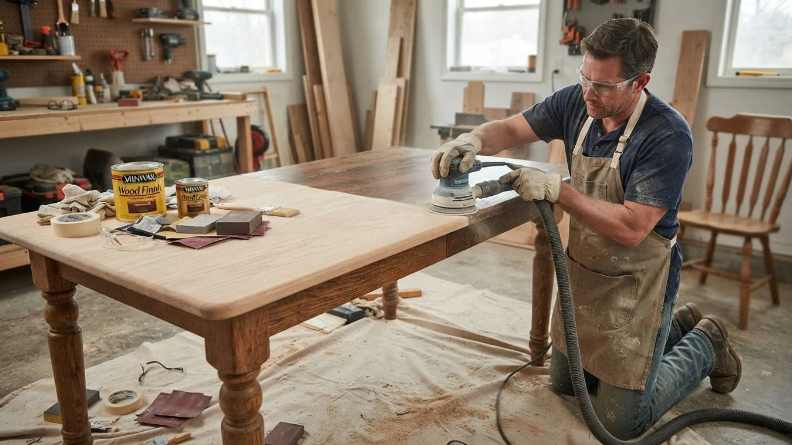 How to Refinish a Wooden Kitchen Table 
