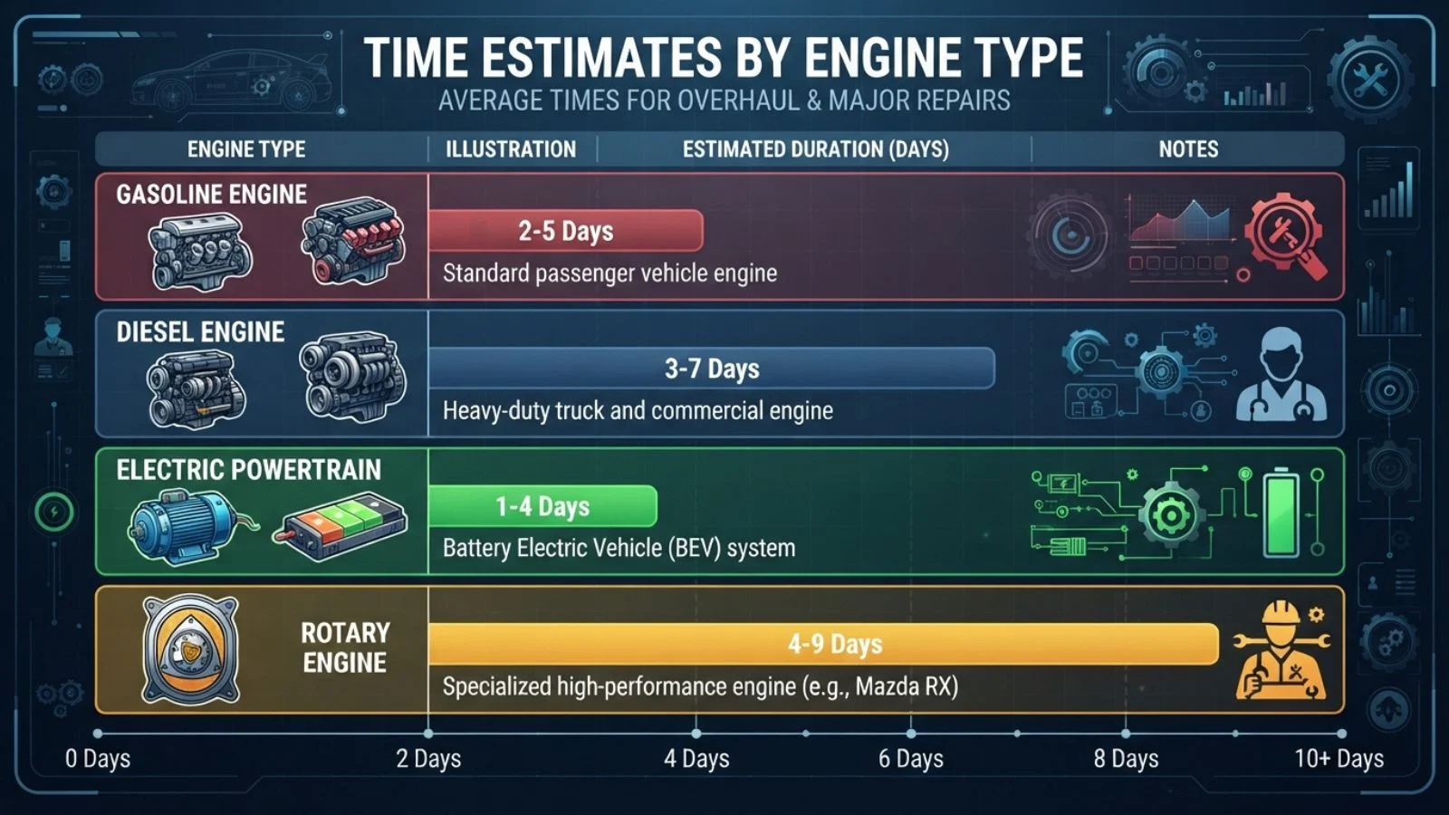 Time Estimates by Engine Type