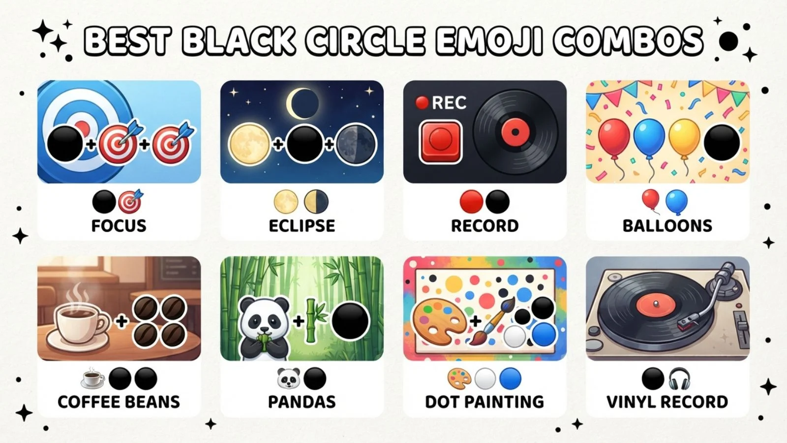 Best Black Circle Emoji Combos Copy & Paste