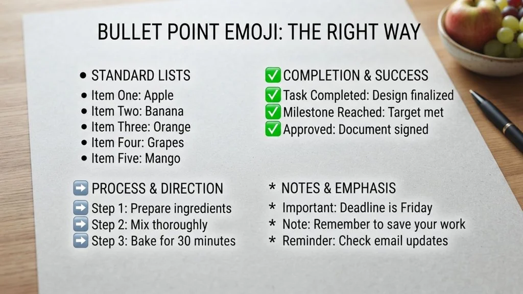 Bullet Point Emoji the Right Way