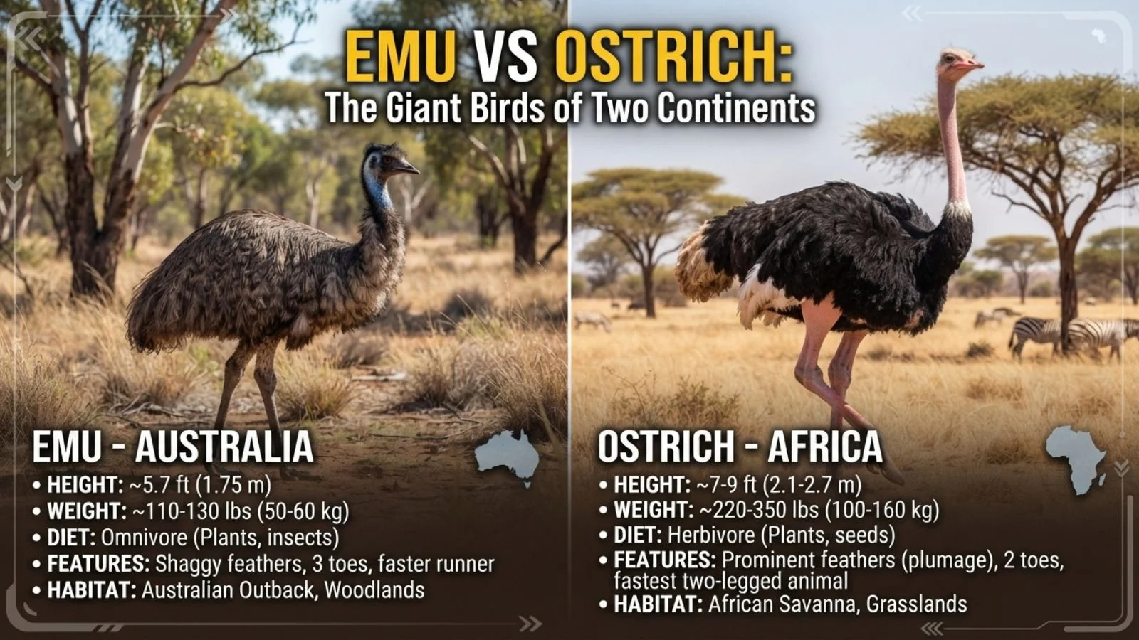 Emu vs Ostrich