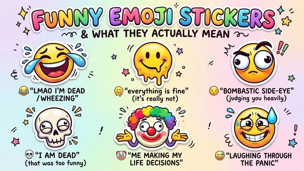 Funny Emoji Stickers Meaning in Text